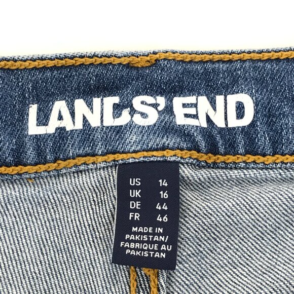 Lands' End Soft Denim High Rise Wide Leg Patch Pocket Crop Jeans Plus Size 14 - Picture 8 of 11